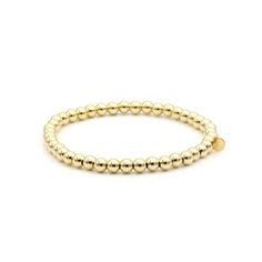 These 4mm gold bead stretch bracelets are the perfect everyday accessory.  Lightweight and comfortable to wear, these bead bracelets are a must have in every jewelry box! Made of 100% 14k gold beads on a stretch band. Available in any size. Can be worn as a anklet.  *Do not over stretch Everyday Stretch Bracelet With Polished Round Beads, Classic Stretch Bracelet With Polished Beads As Gift, Classic Stretch Bracelet With Polished Beads For Gift, Classic Stretch Bracelet With Jubilee And Round Beads, Classic Gold Beads Stretch Bracelet For Gift, Classic Gold Beads Stretch Bracelet Gift, Classic Gold Beads Stretch Bracelet As Gift, Classic Stackable Stretch Bracelet With Round Beads, Classic Adjustable Gold Beads Stretch Bracelet