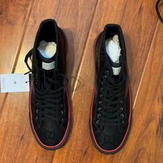 Brand New With Original Tags, Dustbags, And Packaging. Nylon Shell, Cotton And Viscose Lining, Rubber Outsole. Available On Nordstrom For $890 But Price Is Negotiable. Off The Grid, Gucci Shoes, High Top, Top Sneakers, High Top Sneakers, Shoes Mens, Tennis, Black And Red, Nordstrom