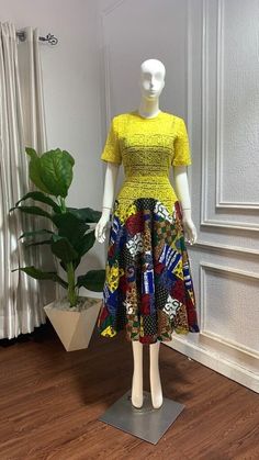 Quality dress tailored for you . This dress is made from 100% African wax and high quality lace fabrics. Latest Ankara Gown Styles, Ankara Design, Dresses Ankara, Nigerian Dress Styles, Ankara Dress Designs, Ankara Long Gown Styles, Modest Dresses Fashion, Dress Ankara, Corporate Dress