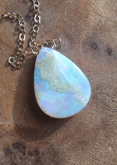 Raw Opal Pendant Necklace - Opal Jewelry - October Birthstone Jewelry - Raw Stone Necklace - Gold Au Opal Gifts, October Birthstone Jewelry, Raw Stone Necklace, Necklace Opal, Raw Crystal Jewelry, Raw Crystal Necklace, Opal Pendant Necklace, Birthday Gift For Women, Raw Opal