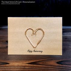 Personalized Copper Wire Art Love Heart Greeting Card 7th Anniversary Birthday Valentines Mothers Wedding Day Custom Bespoke - 7 x 5 inches.    * Truly Unique Design.    * Tarnish Resistant Wire Sculpture.    *  Measures approximately 7 x 5 inches.     * Perfect for a 7th Anniversary or any occasion.    * Handmade with care in Canada.    * Double value, your recipient can frame it.    * A great match for a tree sculpture gift.     * Personalization available.  A card to make your anniversary, we Diy Anniversary Gift, Copper Wire Art, Diy Anniversary, Mother Wedding, 7th Anniversary, Tree Sculpture, Wire Sculpture, Art Love, Anniversary Wedding