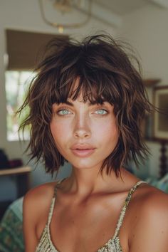 Are you ready to embrace the edgy, stylish, and incredibly versatile world of short shag hairstyles with bangs? This iconic haircut has made a major comeback in recent years, and for good reason. The short Short Bob Layers, Short Boho Hairstyles, Wavy Short Hair With Bangs, Shaggy Short Hair With Bangs, Cute Short Hair With Bangs, Medium Shag With Bangs, Short Wavy Shag, Short Hair For Round Face Plus Size, Short Layered Bob With Bangs