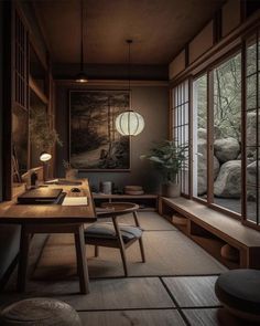 Bedroom Design Architecture, Japan Interior Design Bedroom, Zen Japanese Interior, Japan Scandinavian Interior Design, Dark Japanese Interior, Wood Room Ideas, Modern Orientalism Interior, Japan Scandinavian Interior, Japanese Interior Design Traditional