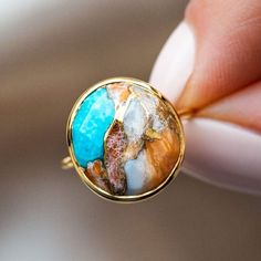 Statement Oyster Turquoise Ring Tai Jewelry, Elizabeth Jewelry, Turquoise Statement Ring, Oyster Turquoise, Local Eclectic, Gold Statement Ring, Vermeil Jewelry, Agate Ring, Jewelry Wedding