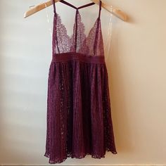 Nwt - New With Tags! Sexy Lacy Plum Purple Nightie By Victoria’s Secret In Size S. Party Sleepwear With Lace Trim And Stretch, Victoria's Secret Party Sleepwear With Lace Trim, Purple Lace Trim Party Sleepwear, Victoria's Secret Party Camisole Sleepwear, Purple V-neck Party Sleepwear, Flirty Lace Sleepwear For Party, Victoria's Secret V-neck Sleepwear For Parties, Victoria's Secret Lace Trim Sleepwear For Date Night, Plum Purple