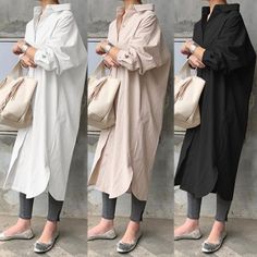 Elegant Long Lapel Neck Long Sleeve Solid Shirt Dress Look Working Girl, Summer Sundress, Work Dresses, Long Shirt Dress, Long Summer Dresses, Vestido Casual, Dress Robes, Evening Party Dress, Party Dress Long