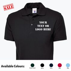 Persoanlised Text & Logo Polo Shirt, Custom Printed Designs T Shirts,  Company Logo Monogrammed Tops, Any Text Golf Shirts, Free UK Delivery Clearance Sale Alert! 🎉 🔔 Please note: These items are on clearance. 🔸 To purchase the set of "2 items," add each item separately to your cart and proceed to checkout. 🌟 Limited time offer: Get 70% off our entire stock! Don't miss these amazing prices for gifts your loved ones will adore. Act now! 🎁❤️ 👕 Explore our expertise in personalized clothing and accessories, where quality meets affordability. Let us bring your designs, logos, and imaginations to life on stylish apparel just for you. 💌 We're here for custom orders! Simply send us a message, and we'll reply promptly. 🌟 PRODUCT DETAILS 🔍 🔸 Material: 50% Polyester, 50% Cotton 🔸 Weight: Collared Cotton T-shirt With Letter Print, Collared Cotton T-shirt With Logo Print, Cotton Polo T-shirt With Logo Print, Cotton Collared Top With Logo Print, Cotton Polo Collar T-shirt With Letter Print, Fitted Polo Collar Top With Branding, Cotton Polo Collar Shirt With Logo Print, Cotton Collared T-shirt With Letter Print, Fitted Cotton Tops With Printing