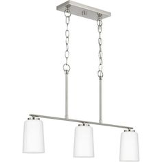 three light kitchen island fixture with white shades