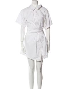 Alexander Wang ShirtdressWhitePleated AccentsShort Sleeve with CollarButton Closure at FrontDesigner Fit: Dresses by Alexander Wang typically fit true to size. Classic Fitted White Shirt Dress, Classic White Fitted Shirt Dress, White Short Sleeve Shirt Dress For Work, Classic White Mini Dress With Short Sleeves, White Short Sleeve Shirt Dress For Daywear, Short Sleeve Mini Dress With Buttons For Daywear, Fitted White Cotton Shirt Dress, Classic Short Sleeve Mini Dress With Buttons, Classic Mini Dress With Buttons And Short Sleeves