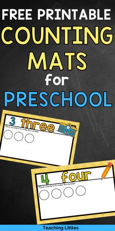 the free printable counting mats for preschool to use in their homeschool classroom