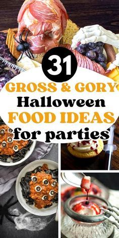 halloween food ideas for parties with text overlay