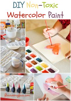 there are pictures of different types of watercolor paint