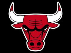 the chicago bulls logo on a red background