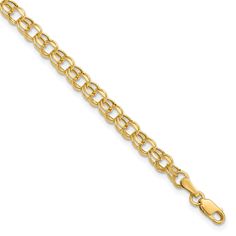 14k Yellow Gold Charm Bracelet, 4.5-mm, 7-inch, Semi-Solid Link Design Gold Charm Bracelet, Fine Jewelry Bracelets, Fine Jewelry Gift, Selling Jewelry, Gold Charm, High Quality Jewelry, Gold Material, Link Bracelets, Chain Bracelet