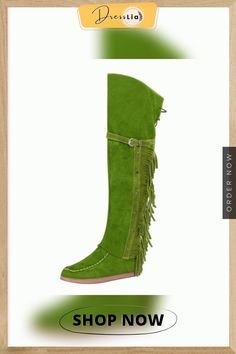 Winter Women Faux Suede Tassel Boots Fashion Ethnic Fringe Boho Long Boots Flat Heel Knee High Boots Festival Boots With Tassels And Round Toe, Bohemian Boots With Tassels And Round Toe, Bohemian Fringe Boots With Round Toe, Bohemian Style Fringe Boots With Round Toe, Western Boots With Tassels For Festival, Western Festival Boots With Tassels, Tassel Boots, Heel Knee High Boots, Boots Flat