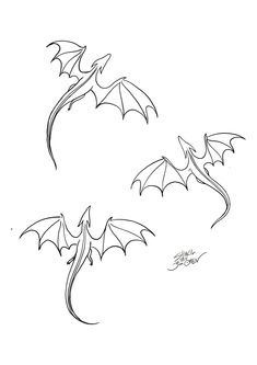 a drawing of a dragon flying through the air