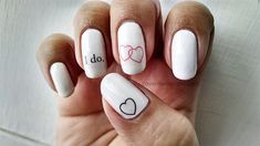 wedding day nail decals Bachelorette Nails, Honeymoon Vibes, Sophisticated Manicure, Wedding Day Nails, Sweet Nails, Nail Work, Nails For Bride, Nail Art Decals