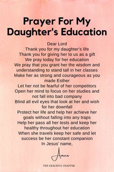 prayer for my daughter's education