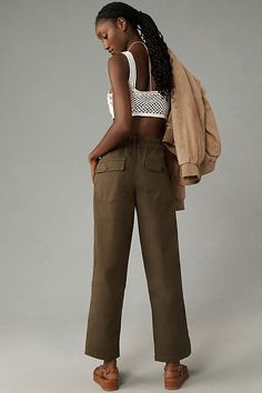 Cotton, elastane Side slant pockets Back flap pockets Front zip Machine wash Imported | Cruiser Chino Pants by Sanctuary in Green, Women's, Size: 24, Cotton/Elastane at Anthropologie Khaki Mid-rise Relaxed Fit Bottoms, Casual Mid-rise Cargo Pants With Elastic Waistband, Versatile Straight Leg Khaki Bottoms, Utility Pants With Flap Pockets, Versatile Bottoms With Side Pockets For Elevated Casual, Versatile Bottoms With Side Pockets For Casual Wear, Relaxed Fit Mid-rise Bottoms With Cargo Pockets, Relaxed Fit Cargo Style Straight Leg Bottoms, Mid-rise Relaxed Fit Cargo Pants For Fall