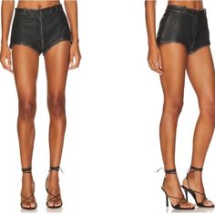 Nwt! Retails $295. Most Flattering Micro Shorts Everrr I Just Had To Get A Different Size Luxury Bottoms For Night Out, Luxury Black Short Bottoms, Luxury Fitted Short Bottoms, Micro Shorts, Womens Black Shorts, Micro Mini, Mini Shorts, Black Shorts, Women's Shorts