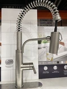 the kitchen faucet is on display for sale