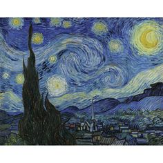 the starry night is shown in this painting