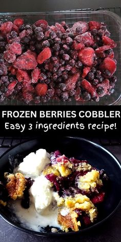 the frozen berries cobbler is ready to be eaten