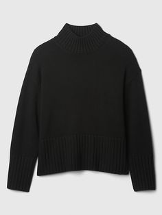 Soft cotton knit. Dropped shoulder, long sleeves with ribbed cuffs. Ribbed mockneck. Slits at ribbed hem. Select styles have allover stripes. #521145 Mockneck Sweater, Mock Neck Sweater, Split Hem, Cotton Knit, Drop Shoulder, Mock Neck, Sweaters & Cardigans, Cardigans, The Selection