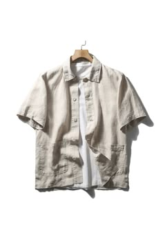 Material: Linen Shirts Type: Casual Shirts Style: Smart Casual Sleeve Length(cm): short（4-16inch） Applicable Season: Spring and Summer Gender: MEN Item Type: SHIRTS Collar: Turn-down Collar Closure Type: Single Breasted Sleeve Style: regular Fabric Type: Broadcloth Pattern Type: Solid Men Summer Casual, Shirts Style, Linen Shirts, Linen Short, Men Summer, Mens Short Sleeve Shirt, Shirt Collar, Linen Shirt, Shirt Men