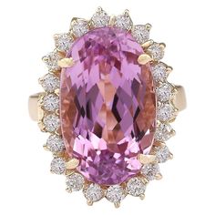 14.14 Carat Natural Kunzite 14 Karat Yellow Gold Diamond Ring Stamped: 14K Yellow Gold Total Ring Weight: 7.3 Grams Total Natural Kunzite Weight is 13.34 Carat (Measures: 17.00x11.00 mm) Color: Pink Total Natural Diamond Weight is 0.80 Carat Color: F-G, Clarity: VS2-SI1 Face Measures: 22.60x15.85 mm Sku: [703559W] Kunzite Ring, Red Stone Ring, Yellow Gold Diamond Ring, Woman Jewelry, Pink Sapphire Ring, La Face, Gold Diamond Ring, Pretty Rings, Garnet Rings