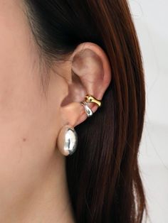 Unique and elegant accessories that will embellish your outfit - Voluminous earcuff- Adjust to fit the ear snugly, then gently secure it in place.- Engraved with AGHM on the back side. Elegant Sterling Silver Clip-on Ear Cuff, Classic Silver Ear Cuff For Pierced Ears, Silver Sterling Silver Tarnish Resistant Ear Cuff, Silver Sterling Silver Tarnish-resistant Ear Cuff, Classic Sterling Silver Ear Cuff, Classic Silver Tarnish-resistant Cartilage Earrings, Classic Sterling Silver Single Ear Cuff, Classic Silver Tarnish Resistant Ear Cuff, Classic Silver Tarnish-resistant Ear Cuff