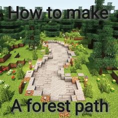 the cover of how to make a forest path in minecraft with text overlay