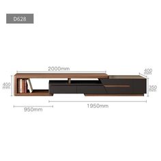 the width of a tv stand with bookshelf and shelves on each side, shown from