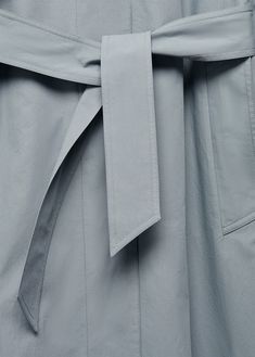 Cotton trench coat with belt - Woman | MANGO South Africa Ribbon, Collar