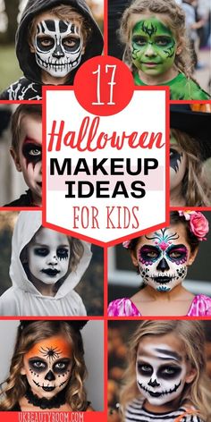 17 Halloween Makeup Ideas for Kids (Easy & Cute) 2023 Halloween Make Up For Kid, Halloween Makeup For Kids Girls Make Up, Halloween Make Up Kids Girl, Halloween Witch Makeup For Kids, Spider Makeup Kids, Halloween Makeup Witch Kids, Halloween Makeup Looks Kids, Halloween Makeup Vampire Kids