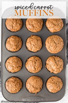 freshly baked muffins in a baking pan ready to be eaten