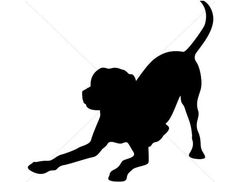 a black and white silhouette of a dog