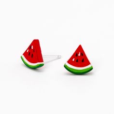 This pair of watermelon stud earrings are sure to be the perfect addition to your back to school outfit. Featuring a sterling silver finish, these earrings are a must-have for the ultimate watermelon lover. Finish: Silver-tone Closure: Post back Material: Sterling silver - Claire's Sterling Silver Watermelon Stud Earrings Trendy Sterling Silver Earrings For Summer, Trendy Watermelon Colored Earrings For Gift, Piercing Kit, Watermelon Print, Fun Crafts To Do, Demi Fine Jewelry, Sterling Silver Earrings Studs, Cute Earrings, Clay Creations