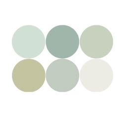 six different shades of green and white with the same color scheme on each one side