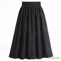 Lasaky - Stylish Retro Corduroy Solid Color High-Waisted Paneled Skirt Winter High Waist Pleated Maxi Skirt, Fall High Waist Solid Skirt, High Waist Solid Color Maxi Skirt For Fall, Solid High Waist Skirt For Fall, High Waist Pleated Maxi Skirt For Winter, High Waist Winter Skirt, High Waist Fall Skirt, High Waist Skirt With Elastic Waistband For Fall, Winter Midi Skirt With Elastic Waistband