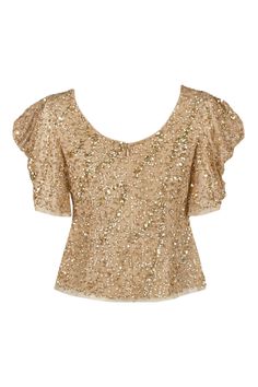 Final Sale Item Discover style and luxury with this Adrianna Papell top. Crafted with a boat neck and short sleeves, this mesh top is beautifully embellished with an eye-catching zipper back. An exquisite option for any occasion. Glamorous Embellished Short Sleeve Blouse, Glamorous Short Sleeve Embellished Blouse, Gold Embellished Summer Top, Gold Embellished Tops For Summer, Gold Sequined Short Sleeve Top, Gold Sequin Short Sleeve Top, Gold Short Sleeve Top With Sequins, Chic Gold Sequined Tops, Chic Embellished Gold Tops