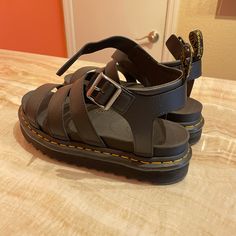 Never Worn And In Perfect Condition. The Straps Are Just A Little Bit Too Wide For Me, So They Do Not Fit. Would Have Loved To Keep These Otherwise. Black Strapped Sandals With Removable Insole, Doc Marten Blaire Sandal, Dr Martens Blaire Sandal, Dr. Martin Sandals, Dr Martens Blaire, Shoes Dr Martens, Dr Martens Black, Martens Shoes, Dr Martens Shoes