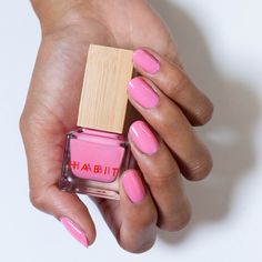 Habit Cosmetics Skincare Ingredient Infused Non-Toxic + Vegan Nail Polish in 61 Dollhouse Pink Nail Polish Colors, Strengthening Nail Polish, Bubblegum Pink Nails, Indie Makeup Brands, Cruelty Free Nail Polish, Barbie Vibes, Pastel Nail Polish, Indie Makeup, Wood Nails