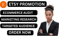 a woman with her arms crossed and the words efsy promotion, eco - marketing, research, targeted audience order now