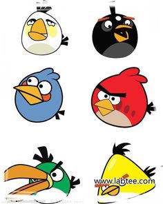 the angry birds are all different colors