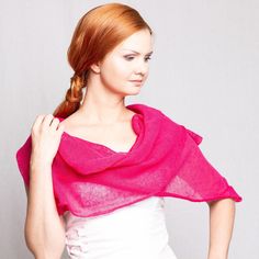 This Fuchsia pink scarf handmade summer scarf is made of high quality Lithuanian linen yarn. It's breathable and natural. It will make any outfit feel more elegant. Measurements: Width: approximately 40 cm / 16 inches Length: approximately 180 cm / 70 inches This is SuperSoftKnits original. Handmade Pink Shawl For Spring, Pink Scarf As Summer Gift, Pink Scarves For Summer Gifts, Knit Scarf Women, Bridesmaid Shawl, Scarf Summer, Bridal Cover Up, Linen Scarf, Bridal Shawl