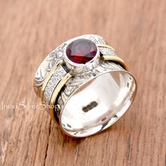 Valentines day gift,Red Garnet Ring, 925 Sterling Silver Ring, Handmade Ring, Round Gemstone Ring, Wedding Ring, Anniversary Ring, Gift For her Main Stone Color : Red Main Stone Creation : Natural Gemstone Metal : Sterling Silver Base Metal : 925 parts per 1000 Style : Ring Metal Purity : 925 parts per 1000 ♥️ We accept customization contact us For Custom orders. ♥️♥️♥️♥️♥️♥️♥️♥️♥️♥️♥️♥️♥️♥️♥️♥️♥️♥️♥️♥️♥️♥️♥️♥️♥️♥️♥️♥️♥️♥️♥️♥️♥️♥️♥️♥️♥️ ♥️♥️ IndiaSilverShop ♥️♥️ is the desire and happiness for jewellery designers and makers. Beautiful, intricate and unique design jewellery making supplies. Each piece is a beauty to behold. Made with precious gemstones and set in silver and metal, each collection merges fashion trends and design sensibilities to create contemporary pieces that will delight Red Sterling Silver Rings With Gemstone Accents, Red Sterling Silver Ring With Natural Stones, Victorian Style Garnet Silver Ring, Victorian Garnet Silver Ring, Vintage Silver Ruby Ring, Hallmarked, Sterling Silver Thumb Rings, Thumb Rings Silver, Red Garnet Ring, Silver Spinner Rings