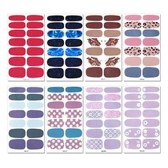 AmazonSmile: SILPECWEE 20 Sheets Solid Color Nail Art Stickers Decals 1Pc Nail File Self-Adhesive Nail Polish Strips Nail Wraps Manicure Kit for Women: Kitchen & Dining Paper Nail Kit Printable, Dot Nail Art Designs, Polka Dot Nail Art, Doll Template, Christmas Nail Stickers, Boba Drink, Solid Color Nails