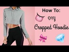 YouTube Crop Sweatshirt Diy, How To Crop A Hoodie, Diy Cropped Sweatshirt, Cut Sweatshirt Diy, Crop Hoodie Diy, Diy Cropped Hoodie, Hoodie Sewing Pattern Free, Diy Sweatshirt Refashion, Cut Hoodies