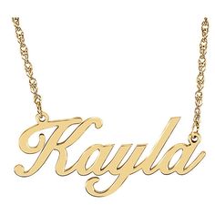 Gold Personalized Script Nameplate Necklace Personalize Jewelry, Name Plate Necklace, Script Necklace, Necklace Top, Nameplate Necklace, Gold Name Necklace, Solid Gold Chains, Plate Necklace, Gold Monogram